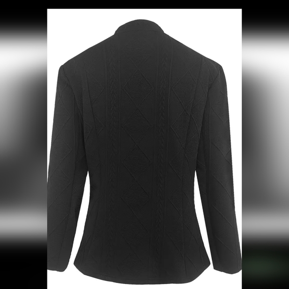 New Chic Women'S Polyester Blend Double-Breasted Blazer with Button Detail, Knit - Picture 3 of 3